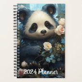 Panda Bären und Blume Planer (Vorderseite)
