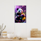 Panda Bären und Blume Poster (Küche)