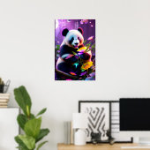 Panda Bären und Blume Poster (Heimbüro)