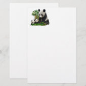 Panda Bären und Knochen Kunst Briefpapier (Vorne/Hinten)