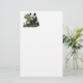 Panda Bären und Knochen Kunst Briefpapier (Stehend Vorderseite)