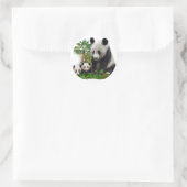 Panda Bären und Naben Kunstmetallschmuck Runder Aufkleber (Tasche)
