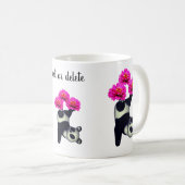 Panda Bären und Zinnia Blume Personalisiert Kaffeetasse (VorderseiteRechts)