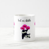 Panda Bären und Zinnia Blume Personalisiert Kaffeetasse (Mittel)