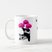 Panda Bären und Zinnia Blume Personalisiert Kaffeetasse (Links)