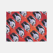Panda Bären Weihnachten auf Rot Fleecedecke (Vorderseite (Horizontal))