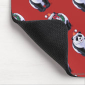 Panda Bären Weihnachten auf Rot Mousepad (Ecke)