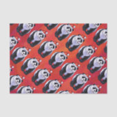Panda Bären Weihnachten auf Rot Seidenpapier (Vorderseite)