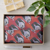 Panda Bären Weihnachten auf Rot Seidenpapier (Geschenk)