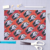 Panda Bären Weihnachten auf Rot Seidenpapier (Handwerk)