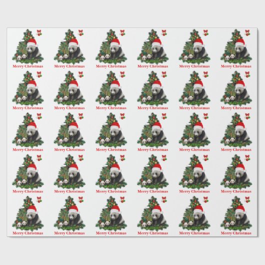 Panda Bären Weihnachten  Geschenkpapier (Flach)