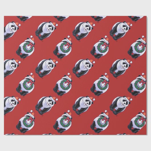 Panda Bären Weihnachten Geschenkpapier (Flach)