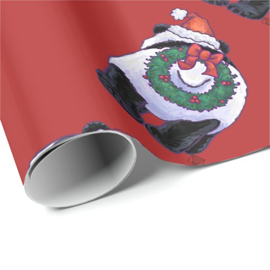 Panda Bären Weihnachten Geschenkpapier (Rolleneckpunkt)