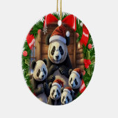 Panda Bären Weihnachten Keramik Ornament (Rechts)