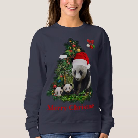 Panda Bären Weihnachten  Sweatshirt (Vorderseite)