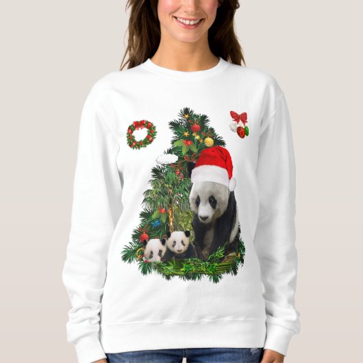 Panda Bären Weihnachts-T - Shirt (Vorderseite)