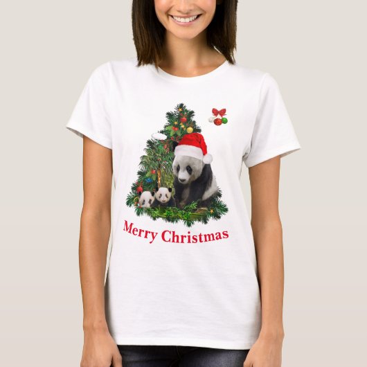 Panda Bären Weihnachts-T - Shirt (Vorderseite)