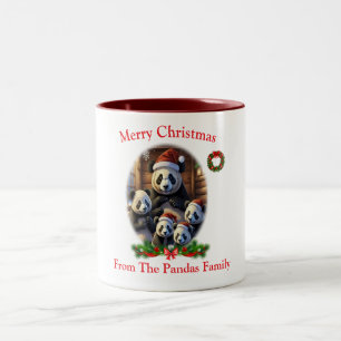 Panda-Bären-Weihnachts-Tasse Zweifarbige Tasse
