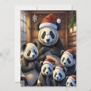 Panda-Bären-Weihnachtskarte Feiertagskarte