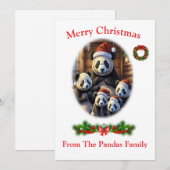 Panda-Bären-Weihnachtskarten Einladung (Vorne/Hinten)