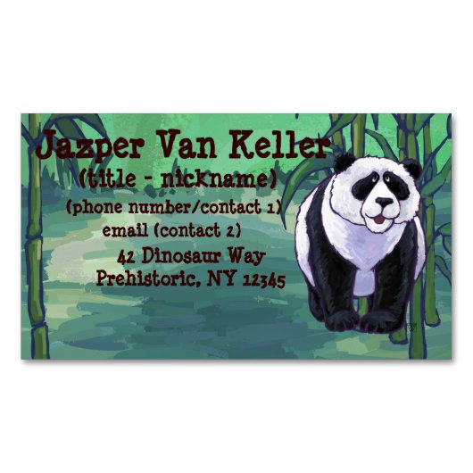Panda Bärengeschenke und Zubehör Magnetische Visitenkarte (Vorderseite)