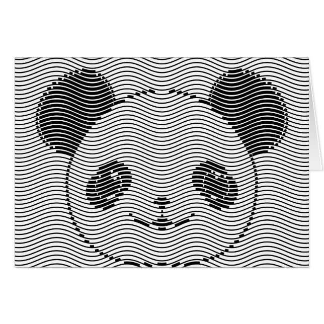 Panda Bärengesicht auf Wellenmuster (Vorderseite (Horizontal))
