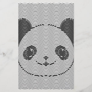 Panda Bärengesicht auf Wellenmuster