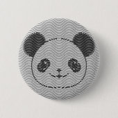 Panda Bärengesicht auf Wellenmuster Button (Vorderseite)