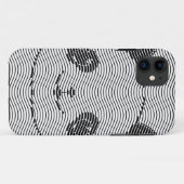 Panda Bärengesicht auf Wellenmuster Case-Mate iPhone Hülle (Rückseite (Horizontal))