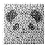 Panda Bärengesicht auf Wellenmuster Fliese (Vorderseite)