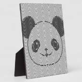 Panda Bärengesicht auf Wellenmuster Fotoplatte (Seite)