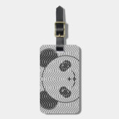 Panda Bärengesicht auf Wellenmuster Gepäckanhänger (Vorderseite vertikal)