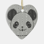 Panda Bärengesicht auf Wellenmuster Keramikornament (Rechts)