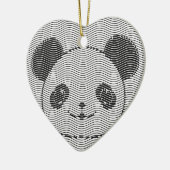 Panda Bärengesicht auf Wellenmuster Keramikornament (Links)