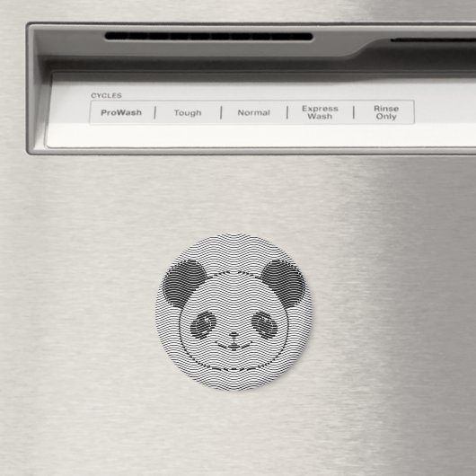 Panda Bärengesicht auf Wellenmuster Magnet (In Situ (Geschirrspüler))