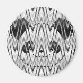 Panda Bärengesicht auf Wellenmuster Magnet (Vorne)