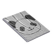 Panda Bärengesicht auf Wellenmuster Notizblock (Rechte Seite)