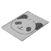 Panda Bärengesicht auf Wellenmuster Notizblock (Linke Seite)