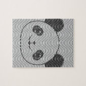 Panda Bärengesicht auf Wellenmuster Puzzle (Horizontal)