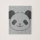 Panda Bärengesicht auf Wellenmuster Puzzle (Vertikal)