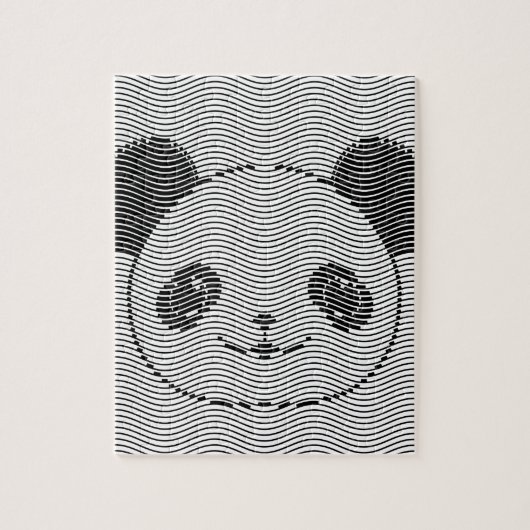 Panda Bärengesicht auf Wellenmuster Puzzle (Vertikal)