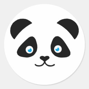 Panda Bärengesicht Runder Aufkleber