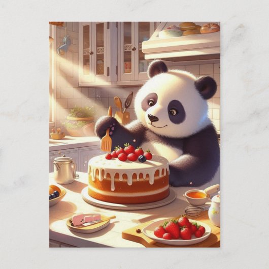 Panda Bärenkuchen Postkarte (Vorderseite)