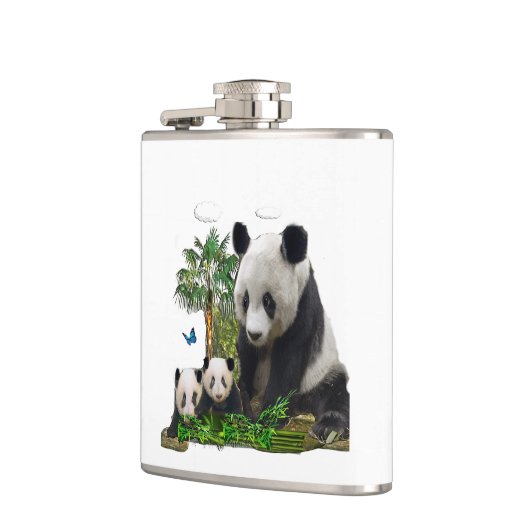 Panda-Bärenkunst Flachmann (Links)