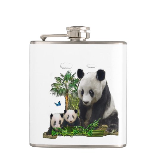 Panda-Bärenkunst Flachmann (Vorderseite)