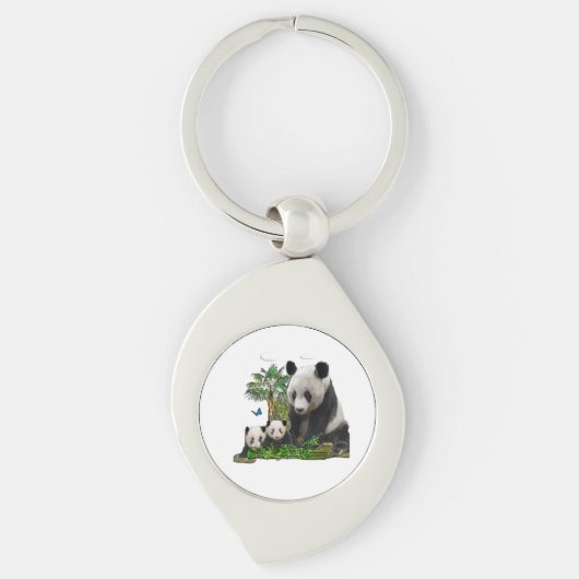 Panda-Bärenkunst Schlüsselanhänger (Vorderseite)