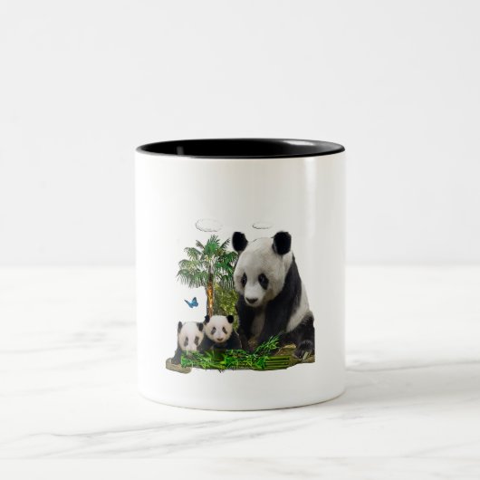 Panda-Bärenkunst Zweifarbige Tasse (Mittel)