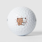 Panda Bärenpaar, Niedliche Bubu und Dudu-Schläger Golfball (Vorderseite)