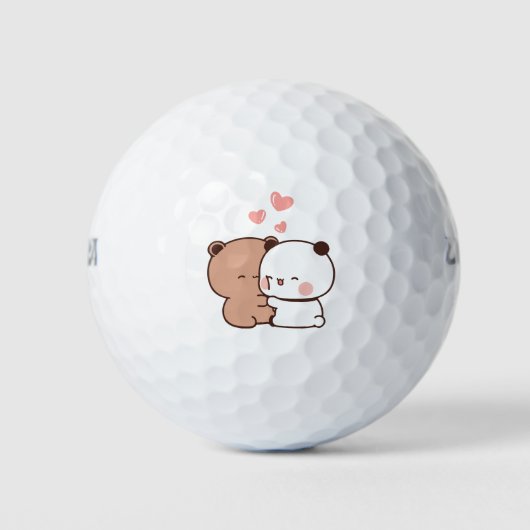 Panda Bärenpaar, Niedliche Bubu und Dudu-Schläger  Golfball (Vorderseite)
