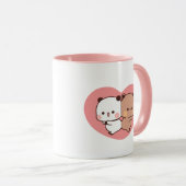 Panda Bärenpaar, Niedliche Bubu und Dudu-Schläger  Tasse (VorderseiteRechts)